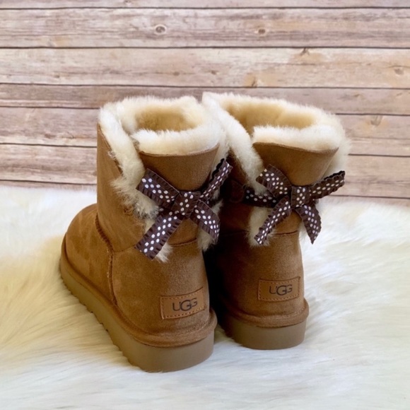 UGG Shoes - UGG Chestnut Mini Bailey Bow II Ruffled Boots